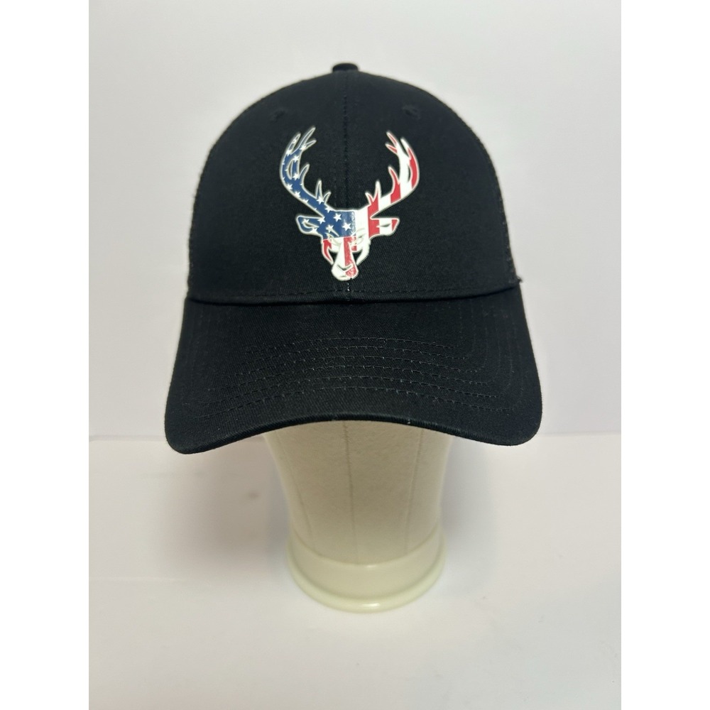 Get Bucked Up Snapback Trucker Hat Black One Size Adjustable Mesh Back Patriotic
